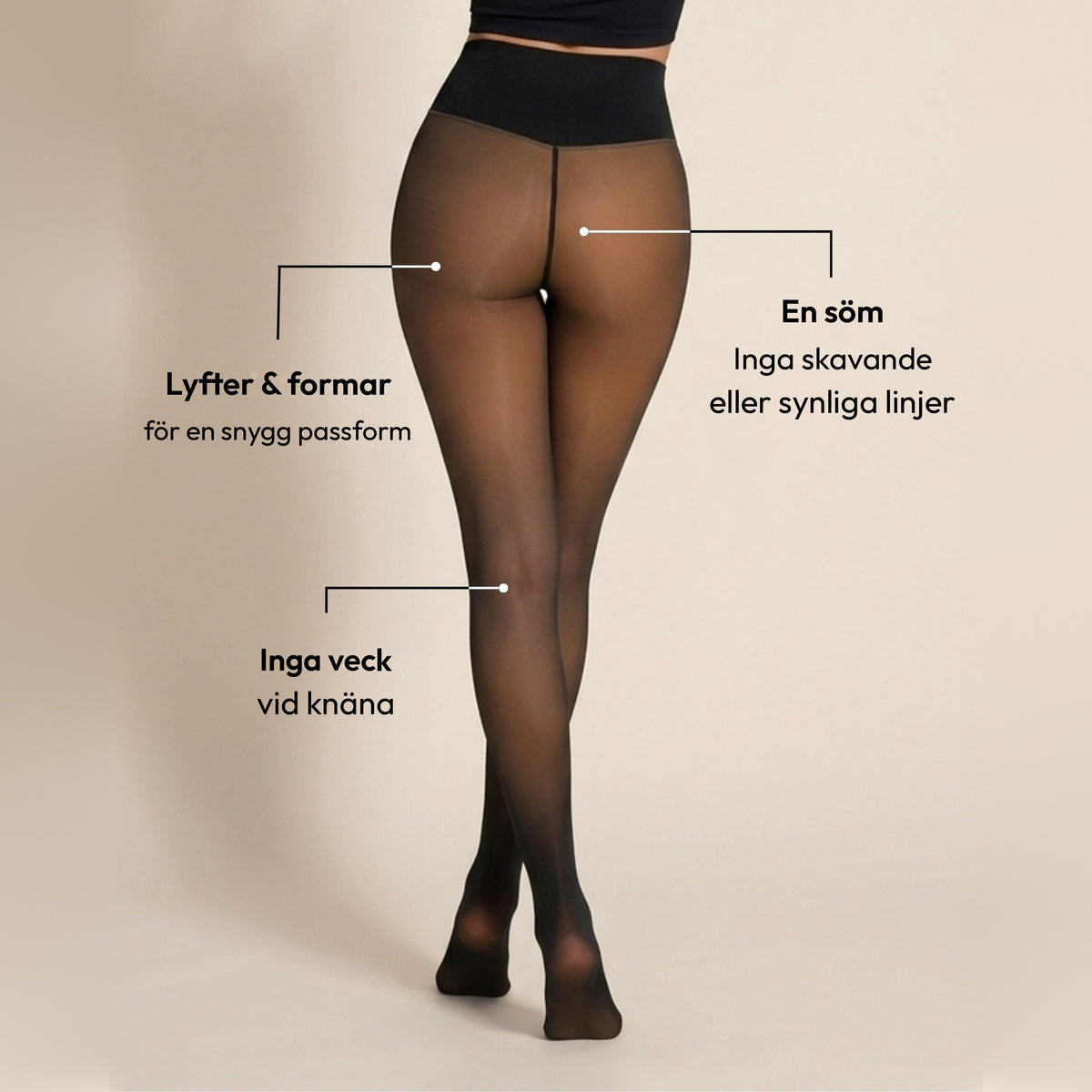 Nudia Sheer Illusion fleecefodrade tights